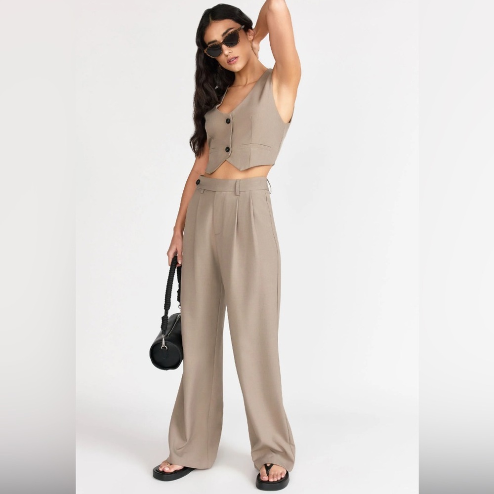 Sans Souci Tan Wide Leg Pants